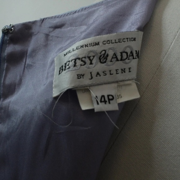 2000's Light Blue Satin Betsey & Adam by Jasmine Princess Line Evening Gown Prom - Picture 5 of 5